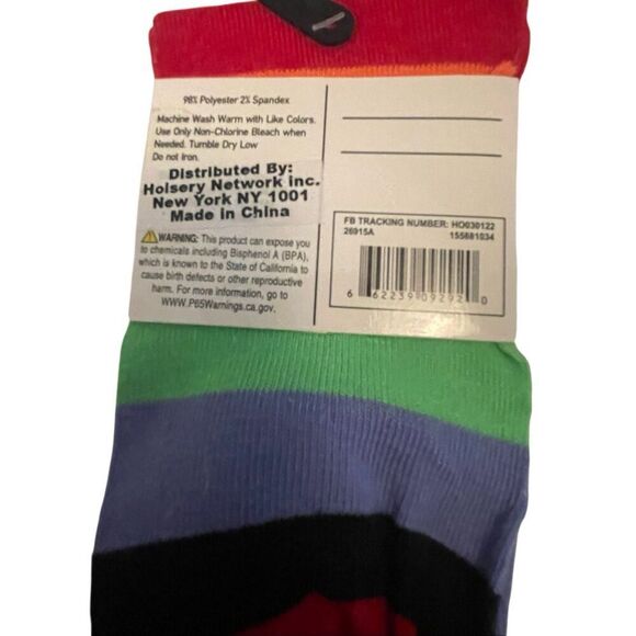 Leg Life Rainbow Striped Over the Knee Socks Size 4–10 - Picture 5 of 6